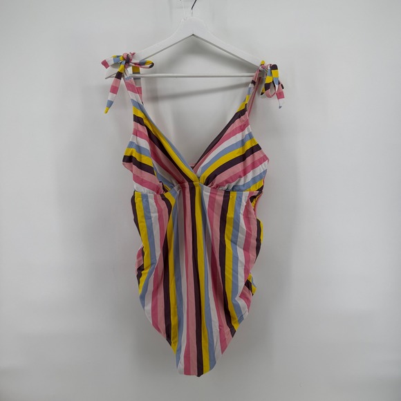 Isabel Maternity by Ingrid & Isabel Other - Isabel Maternity Swimsuit Striped Tie Shoulder XL Multicolor Women One Piece